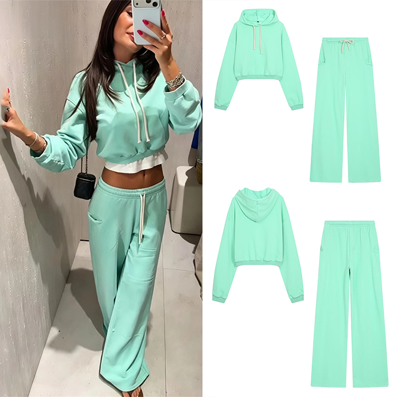 Street Fashion Casual - Guobioziy Set Felpa Corta Fluorescente da