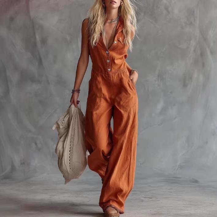 Street Fashion England - Tuta Casual da Donna Senza Maniche