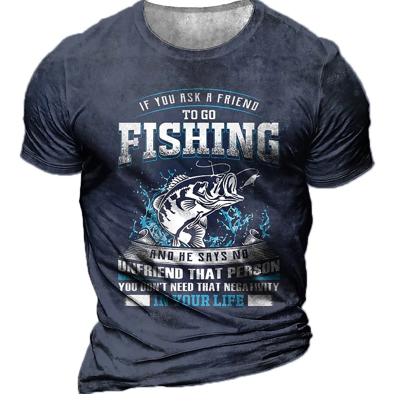 Street Fashion Europe - T-shirt da uomo per la pesca