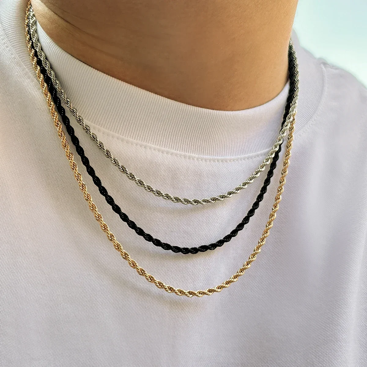 Fashion Street Singapore - Collana a catena intrecciata Lacteo in