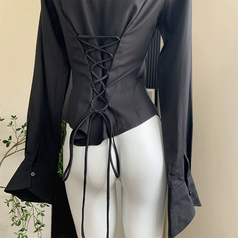 Gidyq camicie da donna nere co - Street Fashion Korea recensione e prezzo