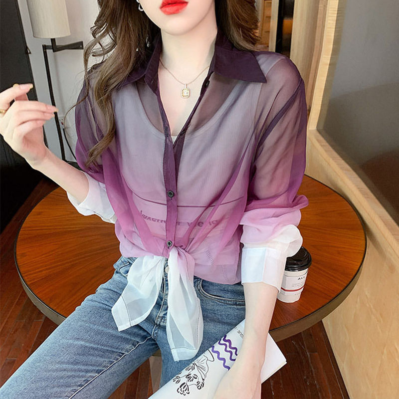 Camicia in chiffon di colore s - Street Fashion Korea recensione e prezzo