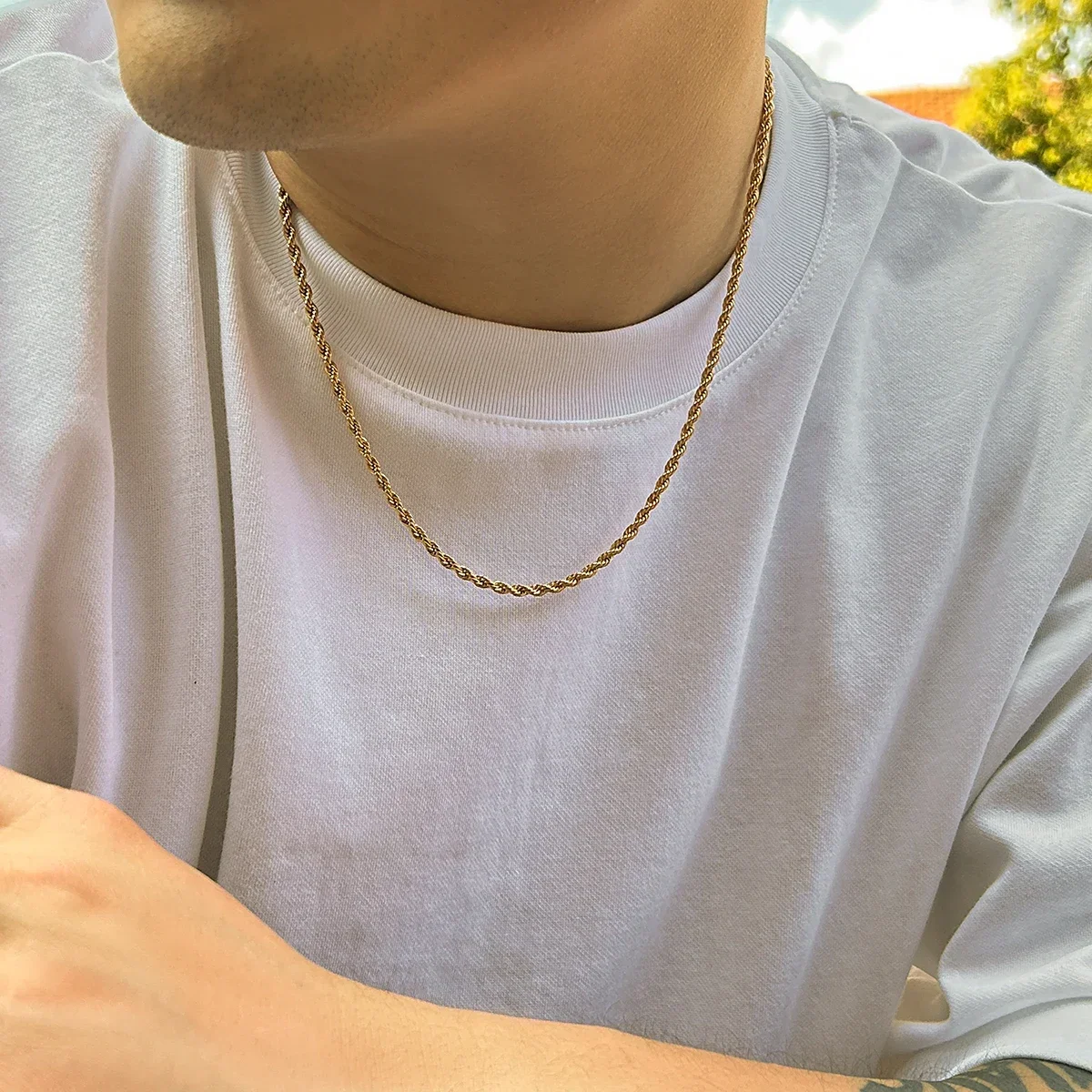 Collana a catena intrecciata L - Fashion Street Singapore recensione e prezzo